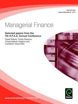 cover image of Managerial Finance, Volume 39, Issue 9